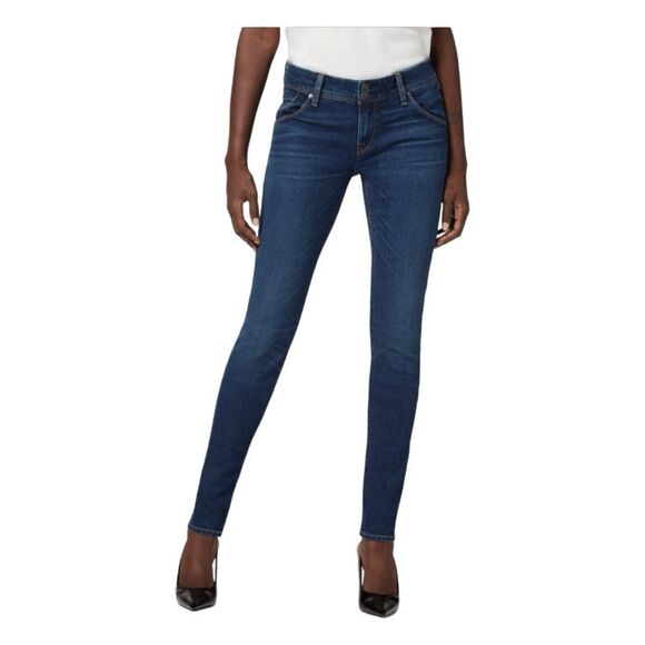 Hudson Collin Skinny Jeans Blue Dark Wash Stretch Denim Mid-Rise 5 Pocket 25 - Picture 1 of 14